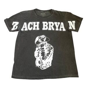 Zach Bryan Burn Burn Burn Tour Shirt Sz L Faded Black Concert Promo Tour Merch